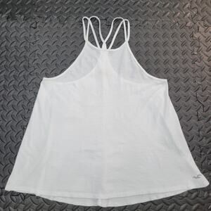 Hollister White Strappy Tank Top Flowy Racerback Casual Summer Basic Y2K